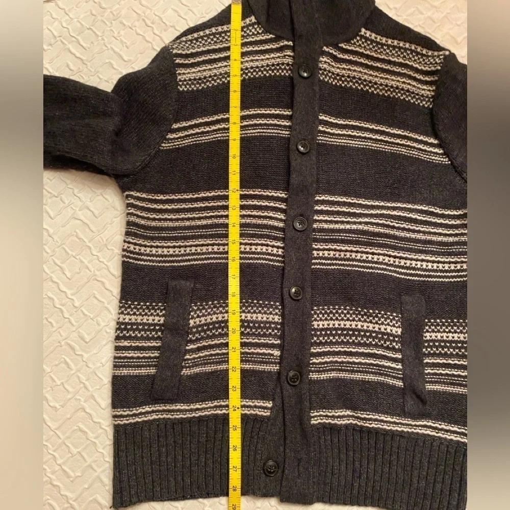 Banana Republic Heritage Collection Mens Cardigan Gray White Large